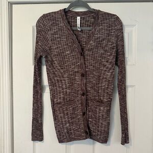 Athleta Revolve Cardigan in Mahogany Heather